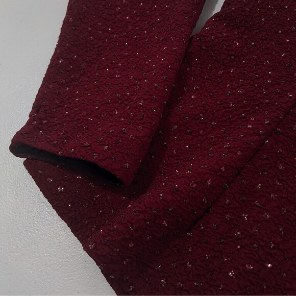 Vtg Blazer Jacket Sheri Martin 8 Womens Petites Red Glitter Sparkle M Medium 90s - Picture 3 of 8